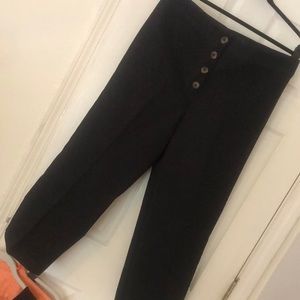 FINAL DAYS-STORE CLOSING Loft High-Waist Button Front Wide Legged Trouser Crops